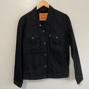 Mens Levis Black Jean Trucker Jacket Size Medium